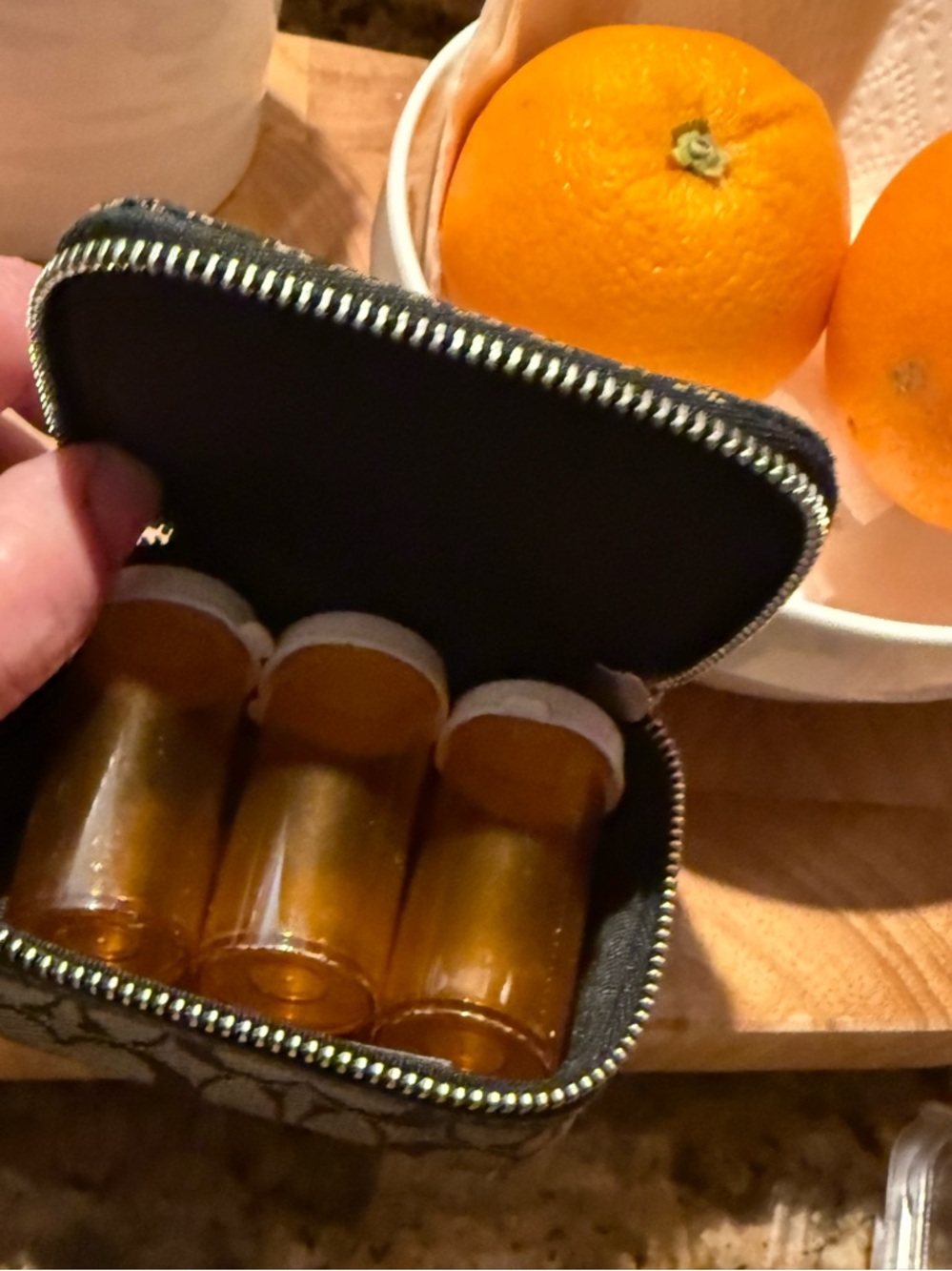 Coach khaki and brown signature C triple bottle pill case. - Picture 5 of 7